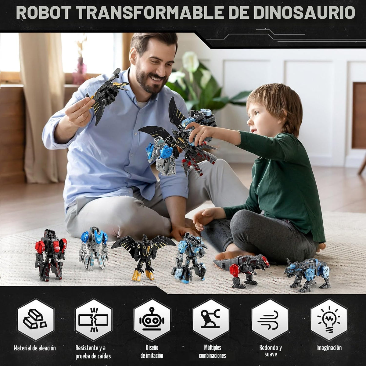 Transforming Robot Dinosaur 4-en-1 STEM Toys, Gifts para Kids Boys