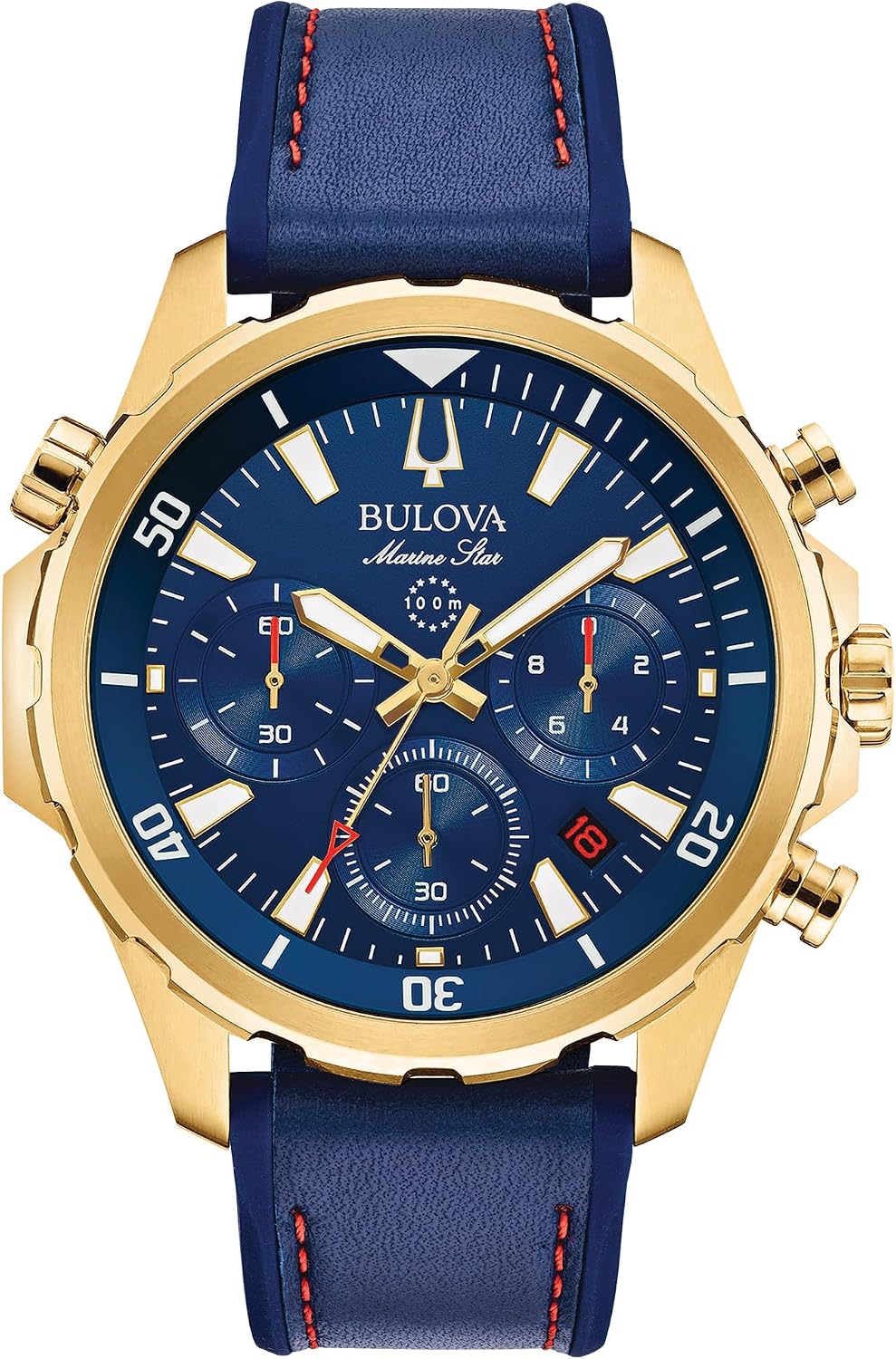 Reloj cronógrafo de cuarzo Bulova para hombre Marine Star Series B en acero inoxidable, 6 manecillas