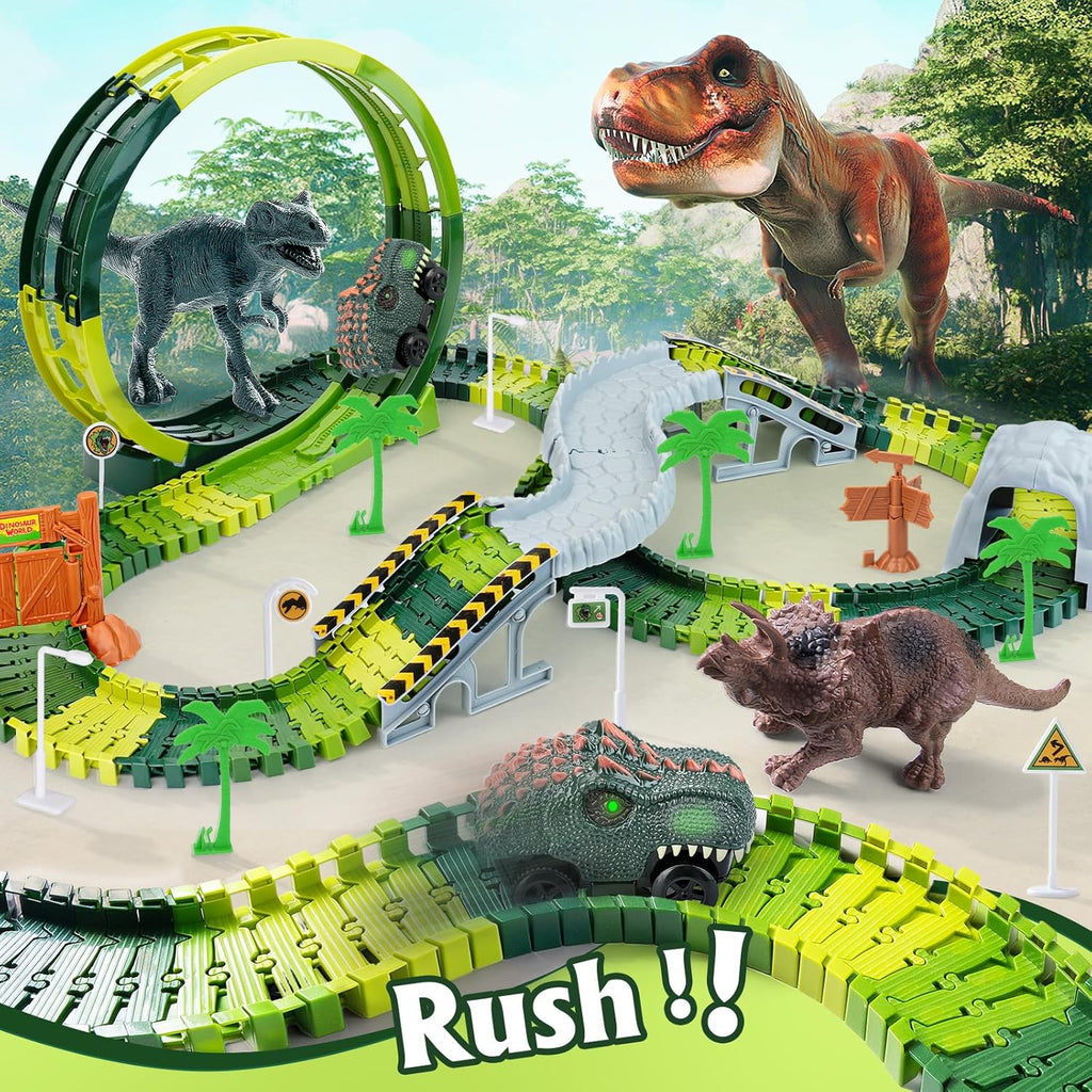 173 Pistas de carreras de dinosaurios para niños juguetes con