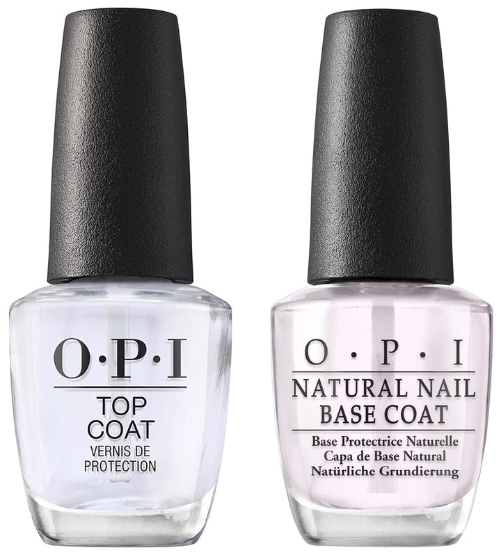 OPI Esmalte de uñas superior y capa base, brillo protector de alto...