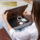 Vigo Wood Escritorio de regazo para laptop, bandeja para laptop con...