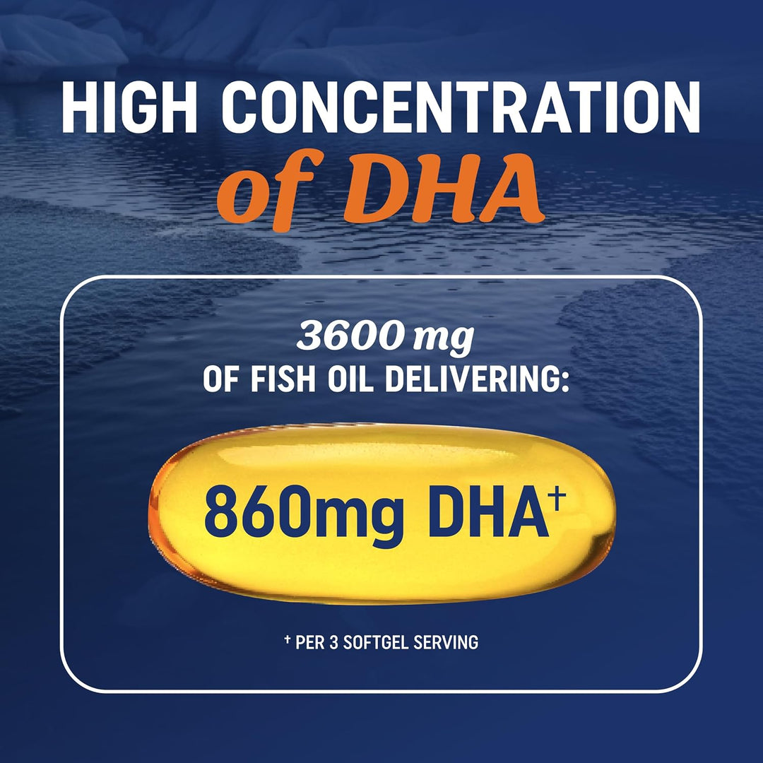 Aceite de pescado Omega 3 de triple fuerza 3600 mg | EPA y DHA | Má...