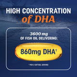 Aceite de pescado DHA Omega 3 de triple fuerza 3600 mg | Más de 210...