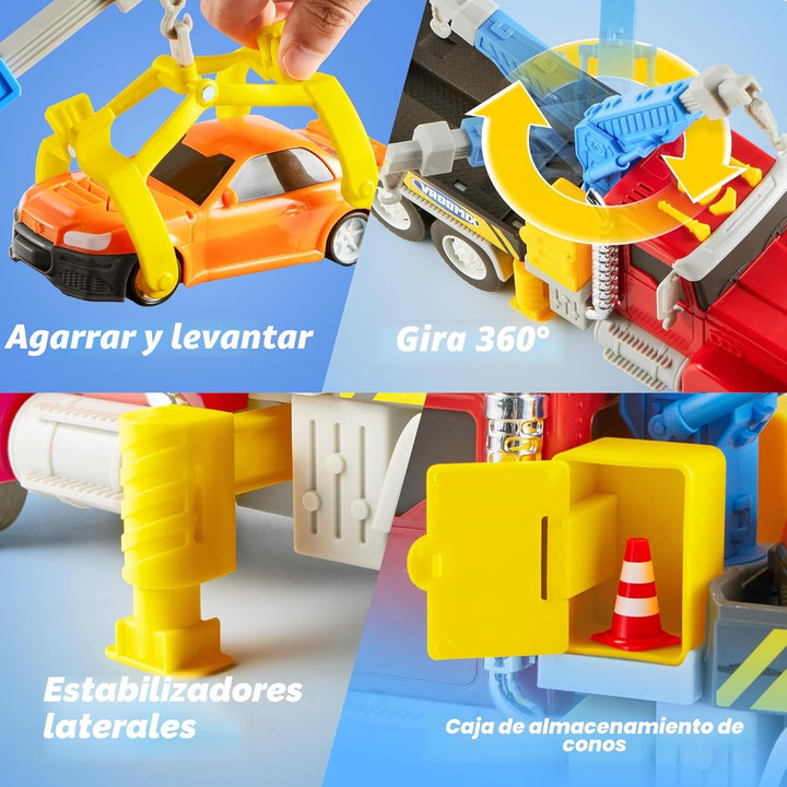 JOVA Vroomix - Camión de remolque para niños de 3, 4, 5, 6, 7 años,...