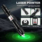 puntero láser verde, recargable por USB, enfoque ajustable