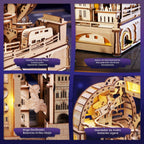 ROKR Marble Travel London, 3D Wooden Puzzles para Adults, Marble Run Kit Adults a Build, 3D Wooden Puzzle con LED, Unique Gift para Men Women