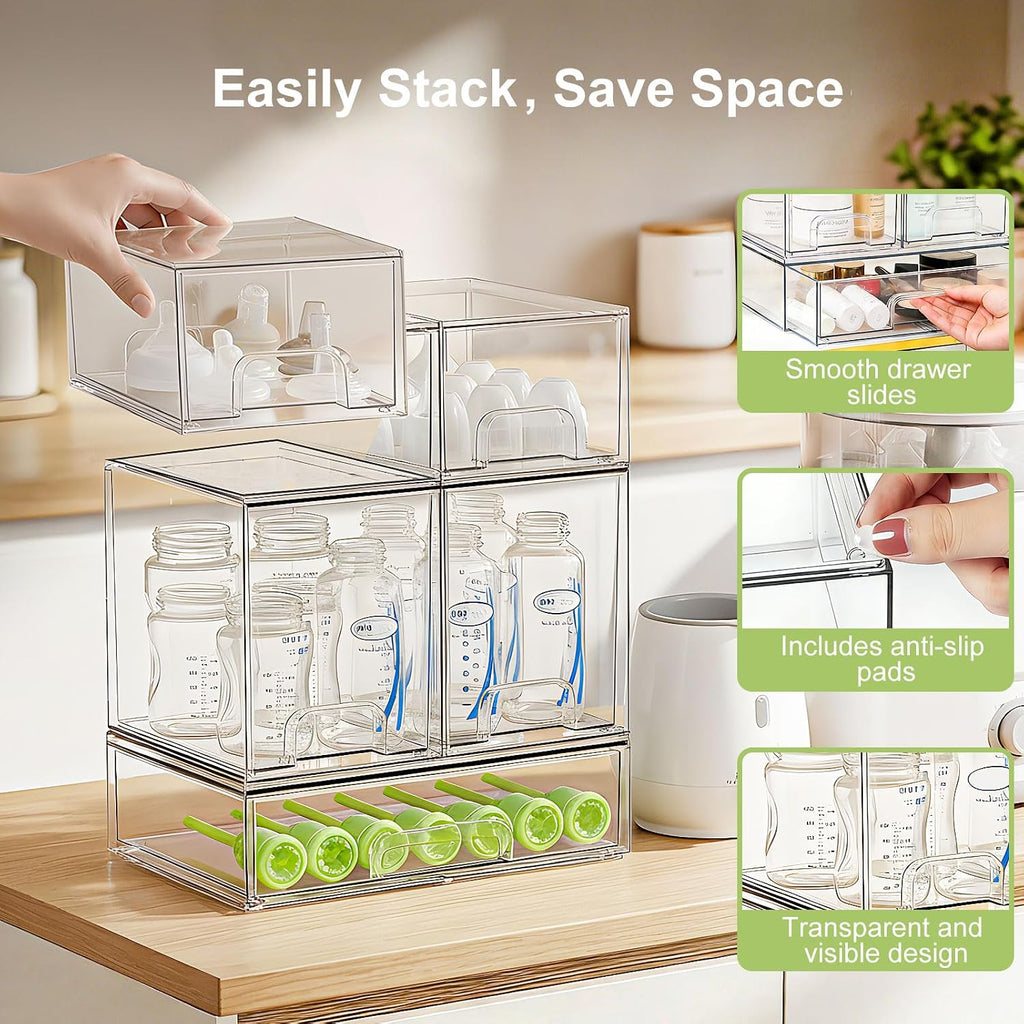 Organizador de almacenamiento de botellas para bebé: Cajones de