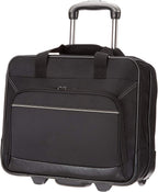 Amazon Basics Bolsa para portátil con ruedas de 15.6 pulgadas para viajes y negocios, maletín con ruedas, asa de bloqueo ajustable, color negro