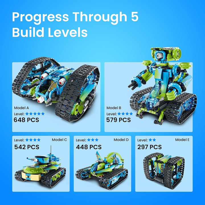 Sillbird Kit de construcción de automóvil robot con control remoto,...