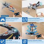 Kit de construcción de robot STEM RC 5 en 1, juego de construcción de aviones Fighter Jet con aplicación y control remoto de 2.4 GHz, juguetes de avión de combate transformables técnicos para niños de 6 7 8 9 10 11 12 + regalos de cumpleaños