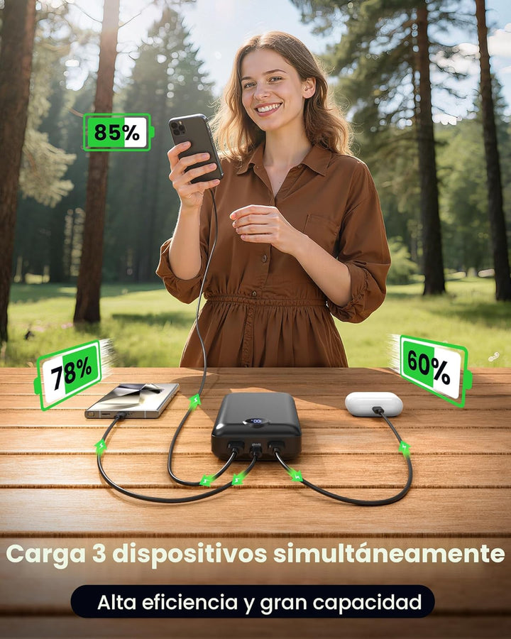 Cargador portátil Banco de energía 50000mAh 22.5W Carga rápida USB...