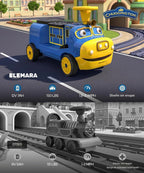 Chuggington - Tren de 2 plazas sin rieles, con licencia de 12 V, para niños de 3 años en adelante, con espacio de almacenamiento, silbato, LED, música, 2 velocidades máximas, 150 libras, color