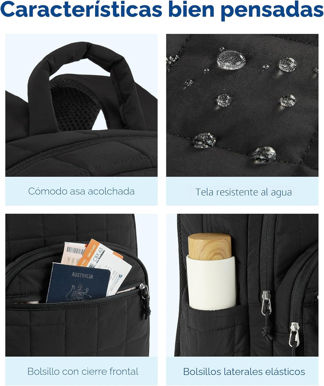 BAGSMART Mochila universitaria para laptop, mochila de viaje para m...