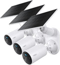 Tapo SolarCam - Cámara de seguridad inalámbrica de 1080p para exteriores, Blanco, 3-Pack