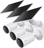 Tapo SolarCam - Cámara de seguridad inalámbrica de 1080p para exteriores, Blanco, 3-Pack