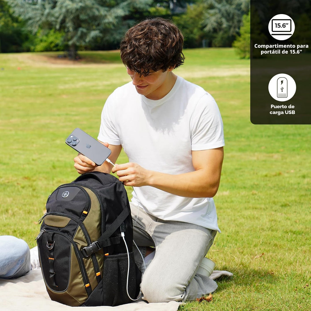 swissdigital Mochila para portátil de viaje de negocios, para hombr...