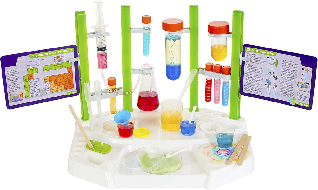 Thames & Kosmos Ooze Labs Chemistry Station - Kit de experimentos científicos, 20 experimentos no peligrosos que incluyen limo seguro, cromatografía, ácidos, bases y más, multicolor