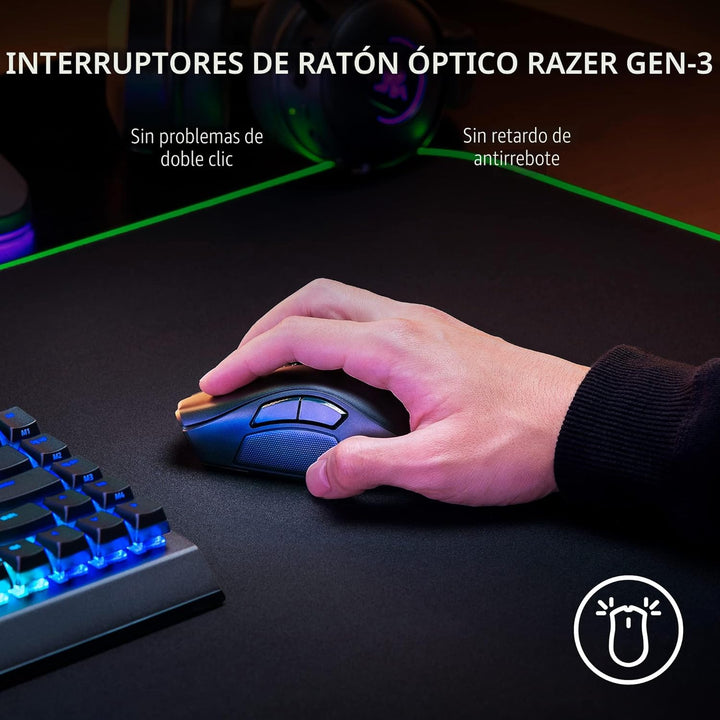 Razer Naga V2 Pro ratón inalámbrico para Multijugador masivo en lín...