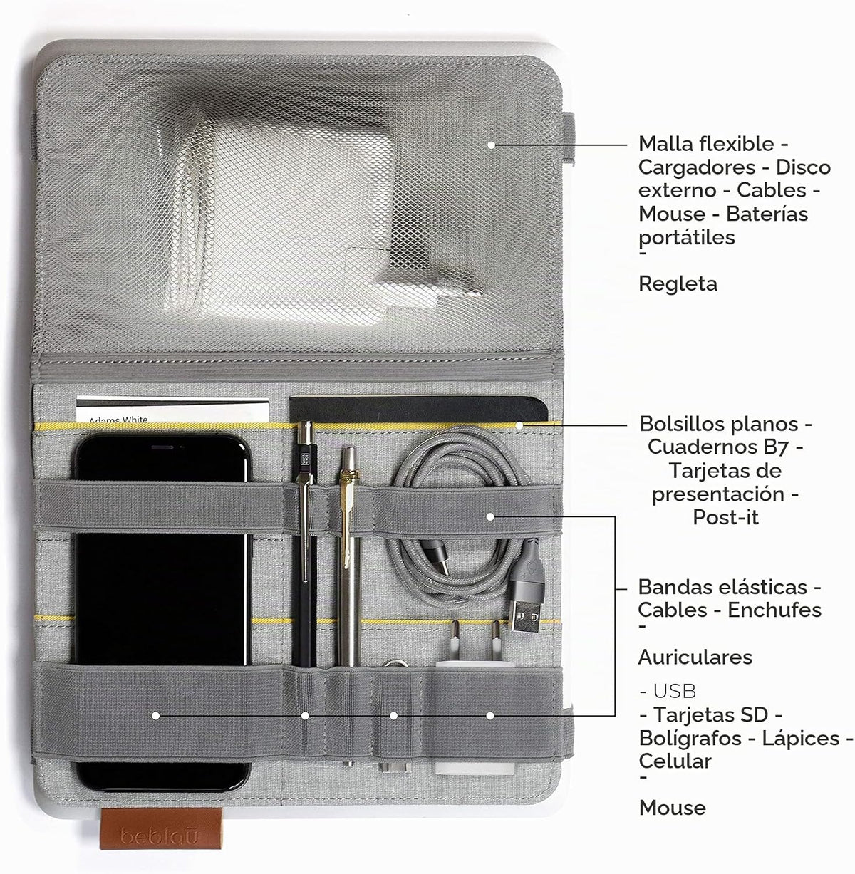 Beblau FOLD - Organizador portátil TECH compatible con tus disposit...