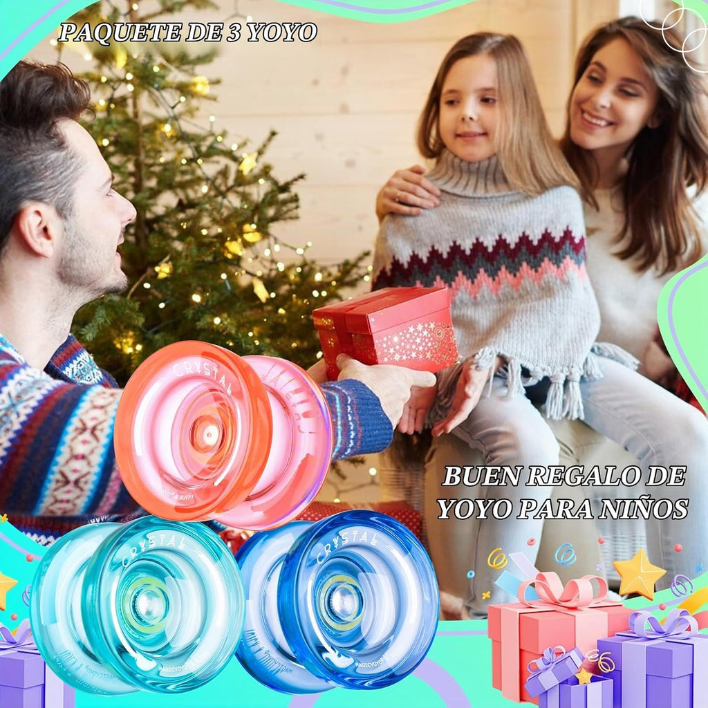 MAGICYOYO K2 - Yoyo profesional de cristal, paquete de 3, Yoyo sensible