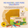 Honeysticks Crayones Jumbo (16 unidades) - Crayones no tóxicos - 100% pura cera de abejas y colores de grado alimenticio - 16 colores brillantes - Grandes, fáciles de sostener y usar - Suministros de