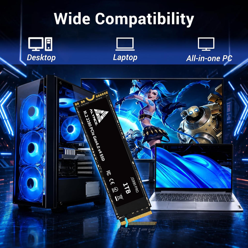 JS990 PRO SSD de 1 TB PCIe Gen4 x4 NVMe M.2 2280, hasta 7400 MB/s