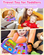 Tablero Ocupado Juguetes Montessori para Niños Pequeños Niño Niña Regalos de Cumpleaños, Libro Ocupado Juguetes de Aprendizaje Sensorial para Niños Pequeños, Juguete de Viaje para Avión y