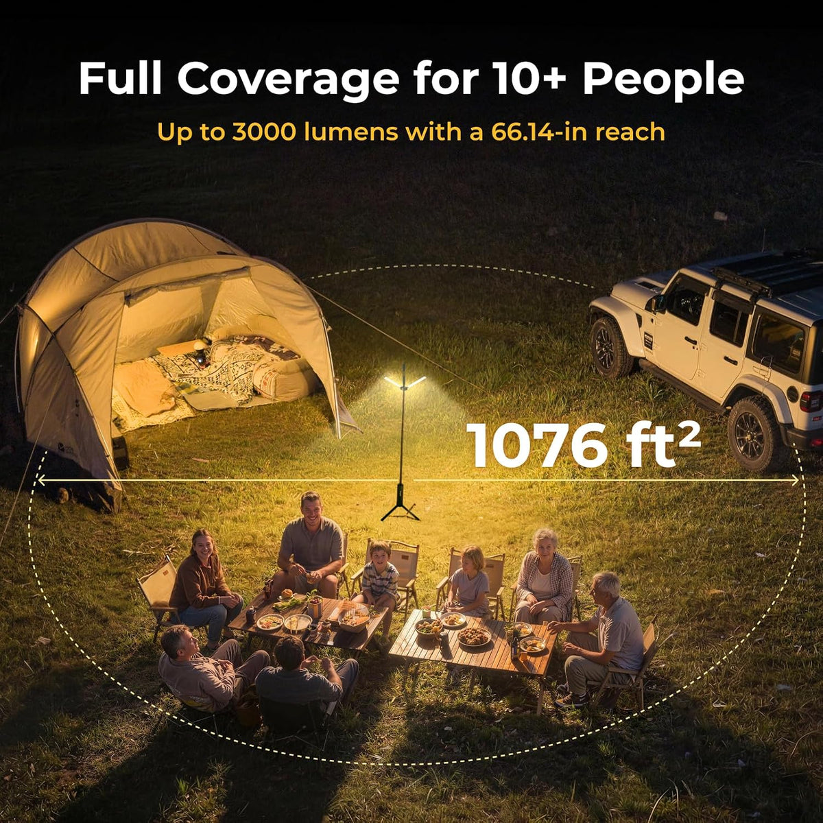 Lámpara BougeRV Luz telescópica para acampar T1, linterna recargable de 15600 mAh