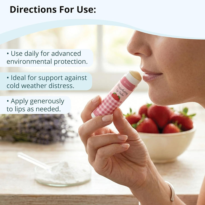 Bálsamo labial de fresa Zatural con manteca de karité, aceite de jo...