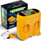 Telescopio de microscopio de mano 2-en-1 para niños, microscopio de