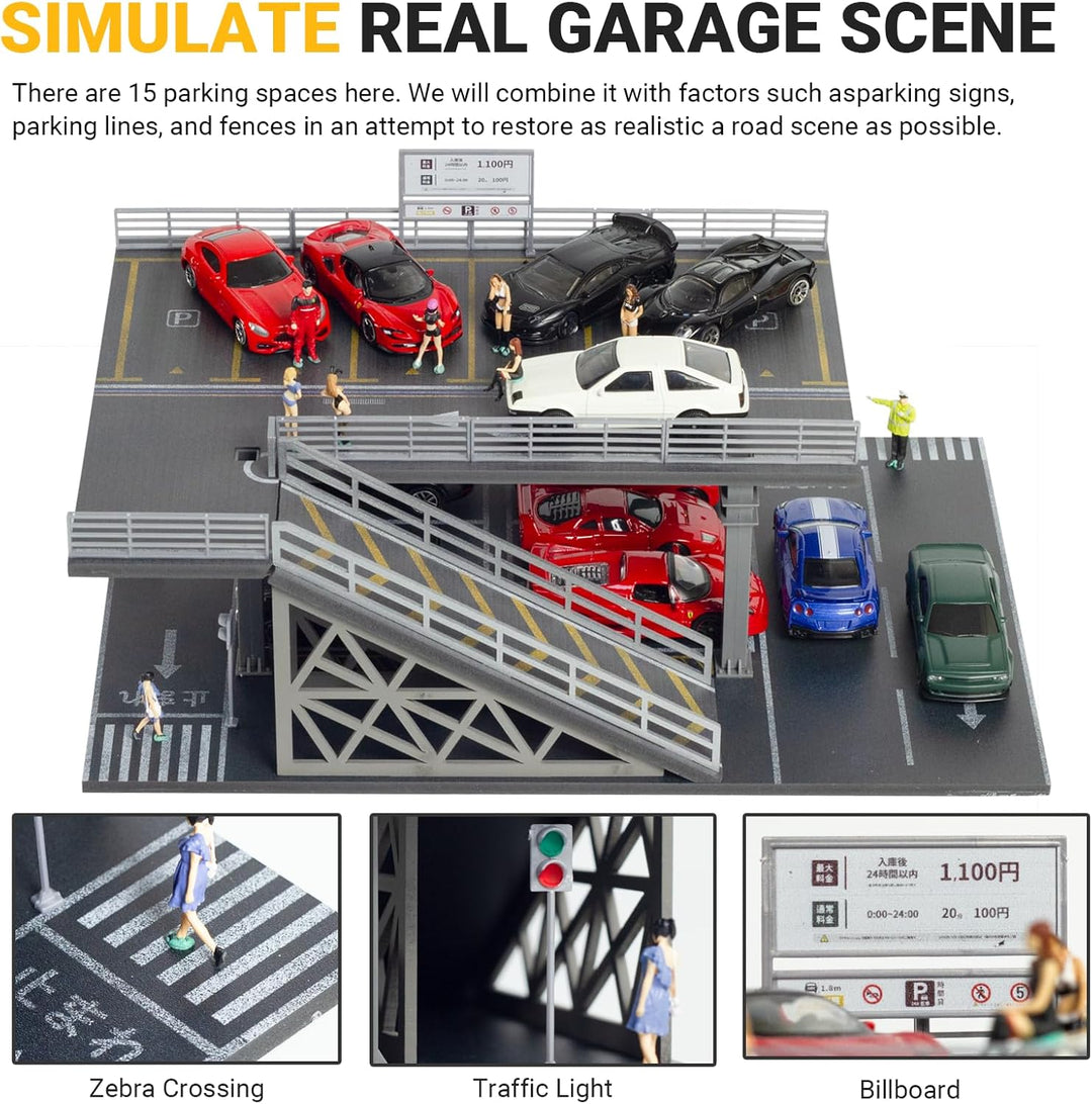 Vitrina de autos a escala 1/64 de 2 capas para exhibición