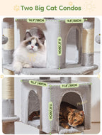 Taoqimiao Árbol para Gatos Alto, 76In Torre para Gatos Grandes, 3 Plataformas Acolchadas