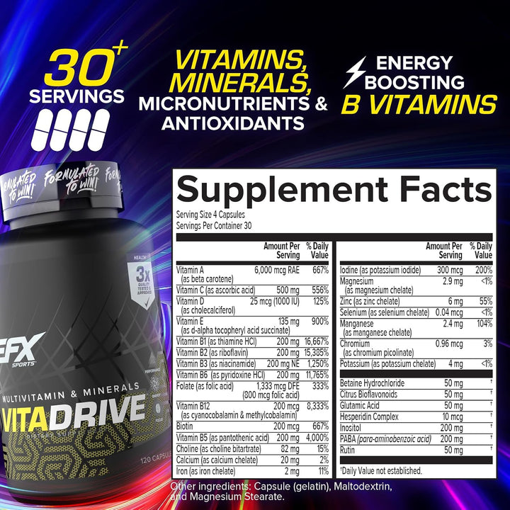 EFX Sports Vita Drive | Multivitamínico formulado para atletas | Co...