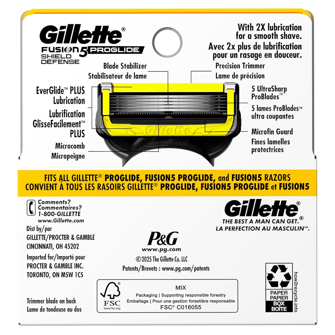 Gillette ProGlide Shield - Recambios de cuchillas de afeitar para h...