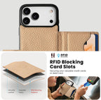 Funda de cuero Crossbody Wallet para iPhone 17 Pro - Beige