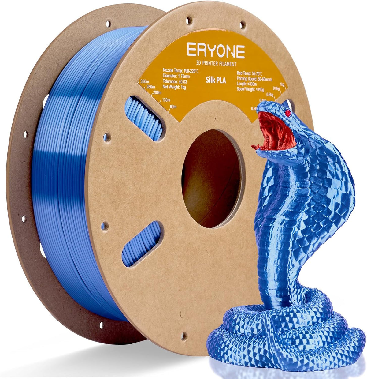 ERYONE Filamento PLA de seda para impresora 3D de 0.07 in +\/- 0.00...