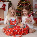 BABESIDE Juego de 8 piezas de ropa de muñeca de bebé Reborn de Navidad con moisés para muñecas de 17 a 22 pulgadas, accesorios de Navidad con manta de calcetín de Navidad, regalo ideal para niños a partir de 3 años