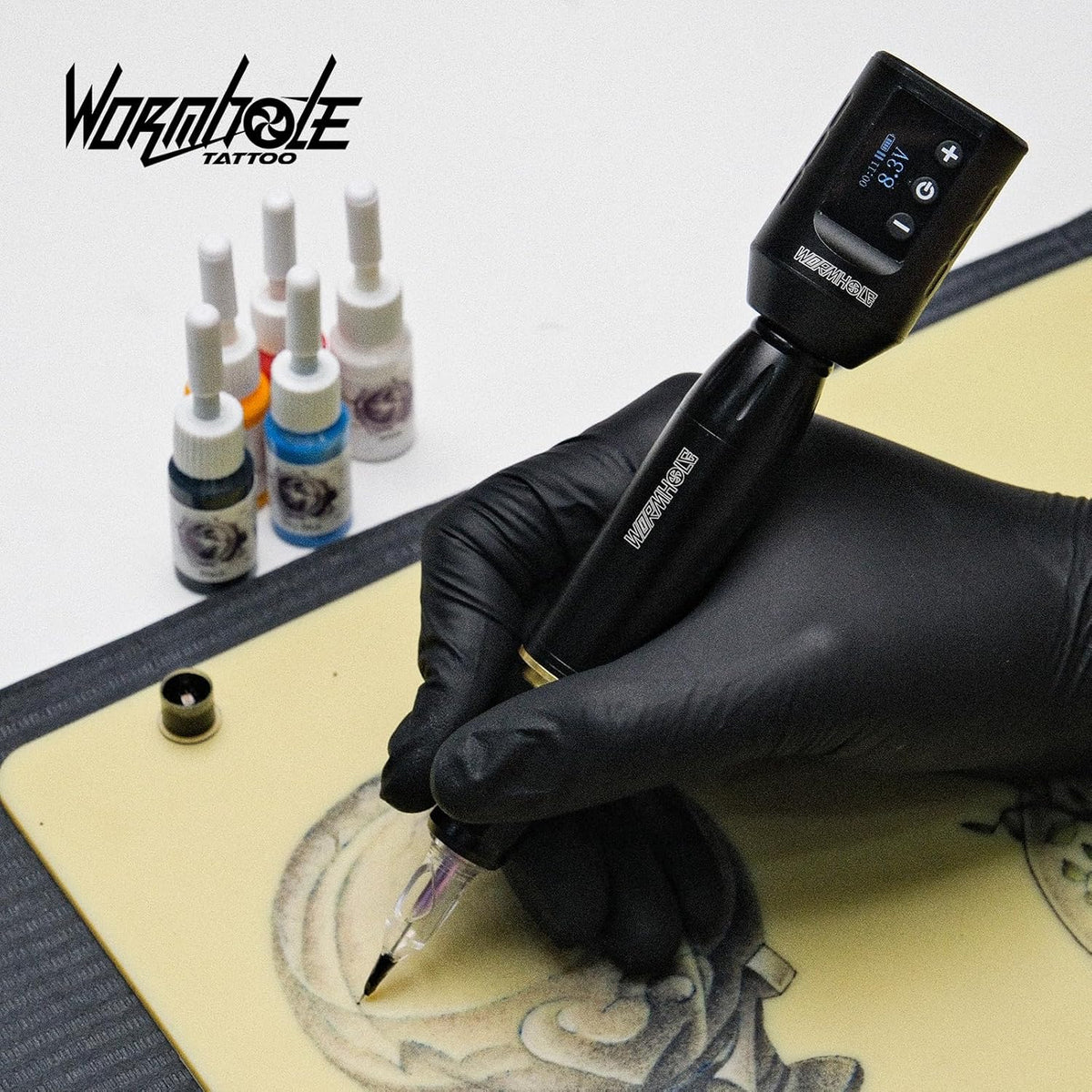 Kit de Tatuaje Inalámbrico Wormhole, Pantalla Digital LED, Modo de...