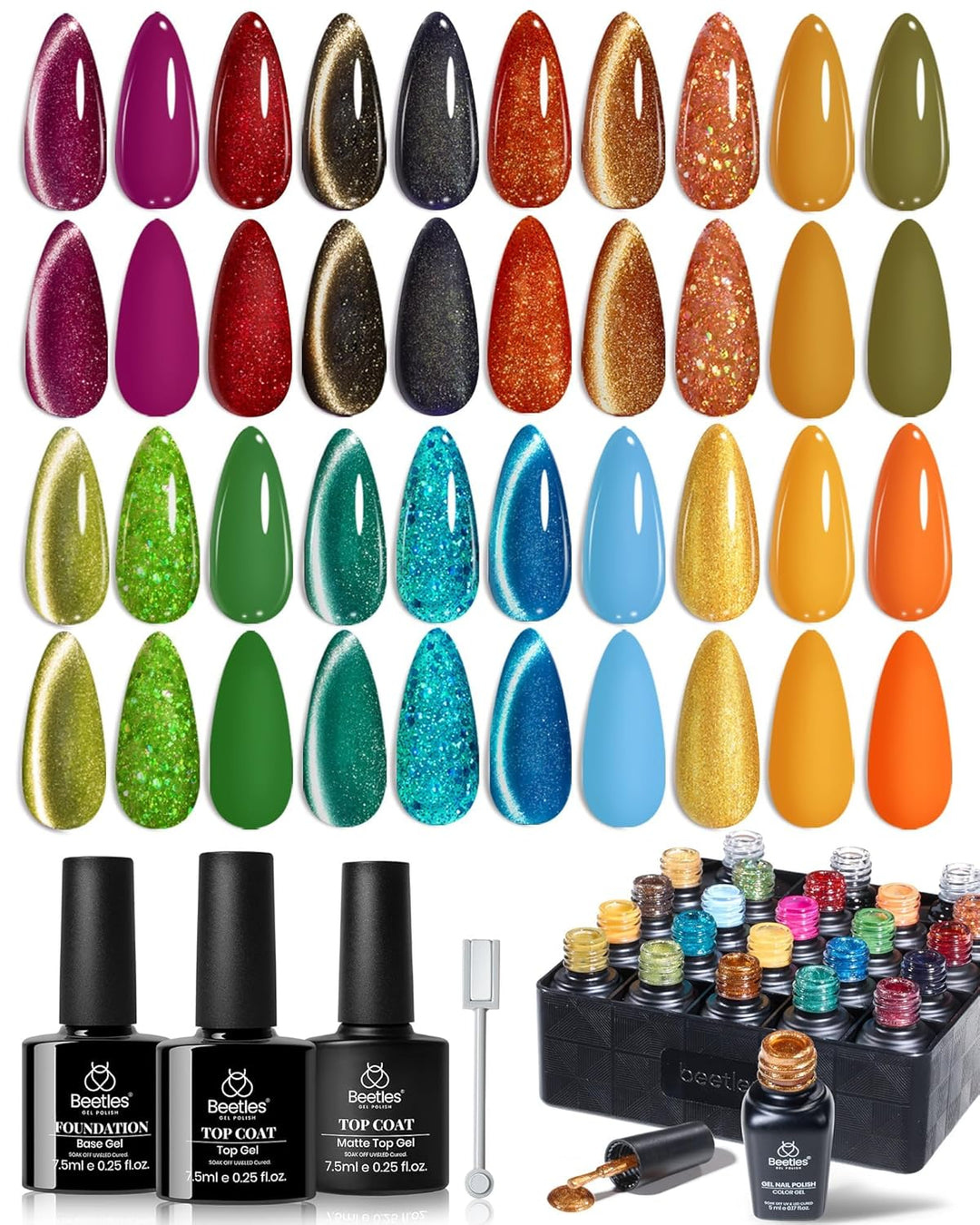 Beetles - Juego de esmaltes de uñas de gel, 20 colores de esmalte d...
