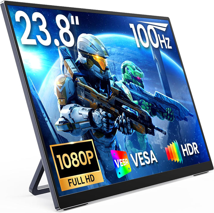MNN Monitor portátil para juegos de 23.8" 100Hz FHD IPS USB-C H...