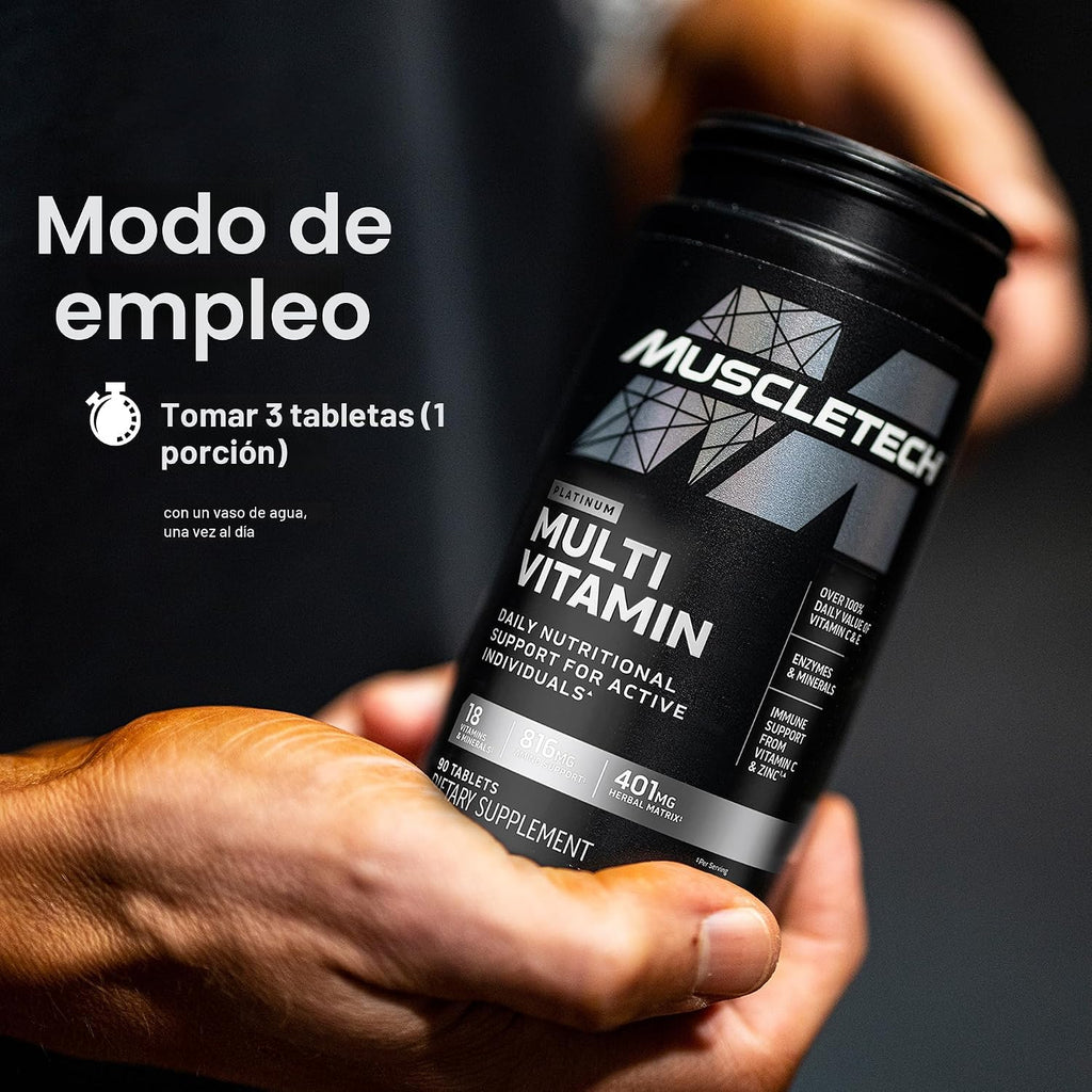 MuscleTech Platinum Multivitamins para Hombres y Mujeres, 90 unidades