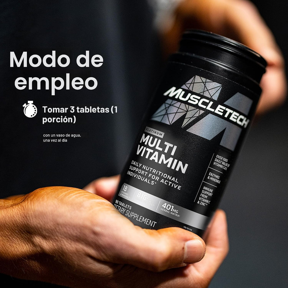 MuscleTech Platinum Multivitamins para Hombres y Mujeres, 90 unidades