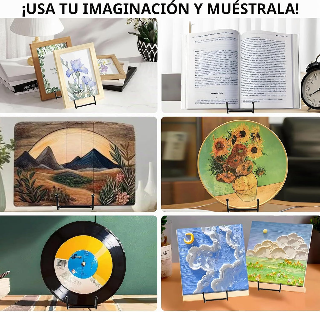 18 piezas de soportes de placa de 4.5 pulgadas para exhibición, soportes de placa de metal para exhibición que pueden usarse para soporte de fotos, soportes de libro para exhibición, soportes de