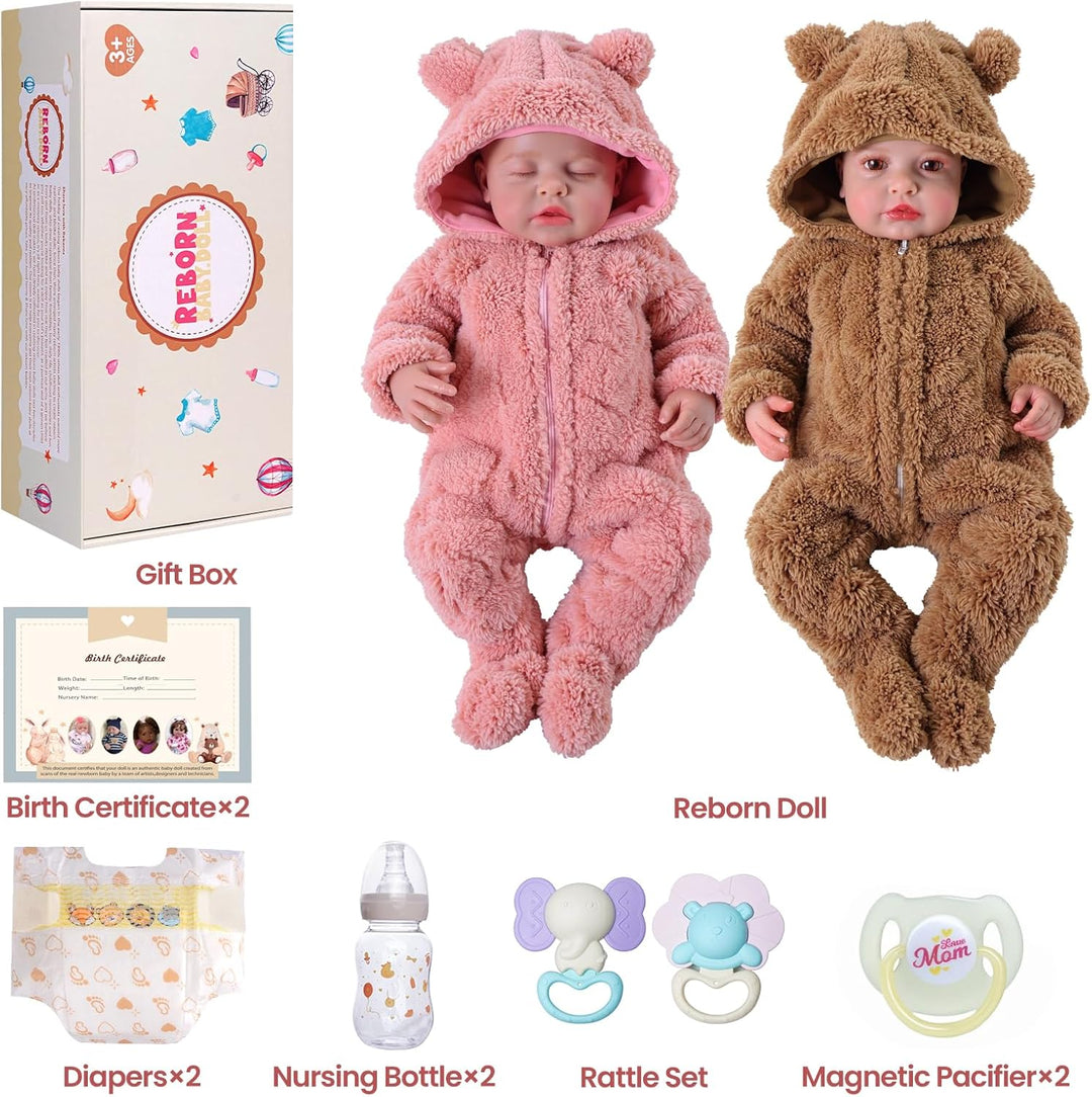 BABESIDE Muñecas de bebé Reborn gemelas, muñecas de bebé recién nac...