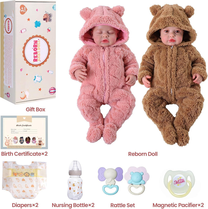 BABESIDE Muñecas de bebé Reborn gemelas, muñecas de bebé recién nac...