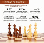 Juego de ajedrez de madera extra grande de 20" para adultos 4.5" King