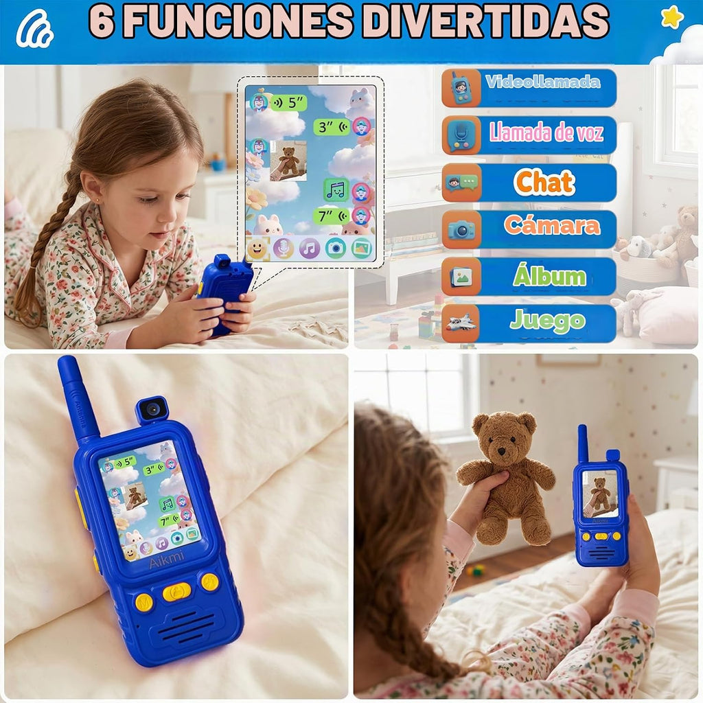 Aikmi Walkie Talkies de video para niños, juguete al aire libre para niños