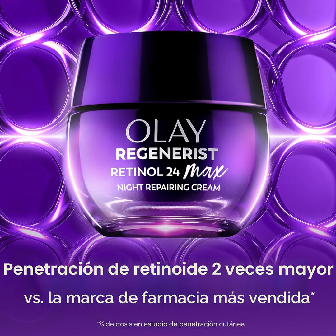Olay Crema de noche de retinol para mujer, MAX, antienvejecimiento,...