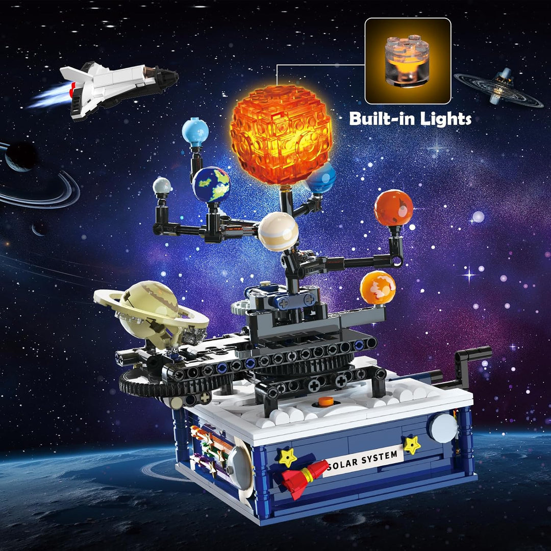 Juegos de construcción del sistema solar con luz juguetes