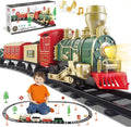 Juego de tren eléctrico para niños de 3 a 8 años, tren de juguete a pilas con luces y sonidos, 3 autos y 10 pistas para Navidad y juego durante todo el año